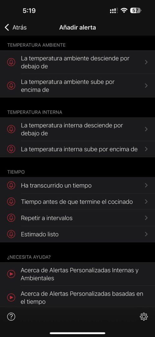 MEATER Plus Techandising Alertas app